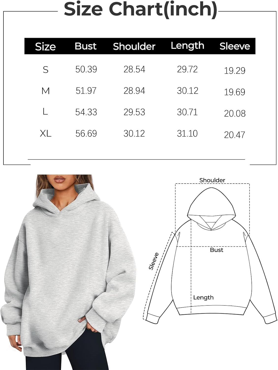 Womens Oversized Hoodies Fleece Hooded Sweatshirts Comfy Casual Pullover Fall Winter Outfits Long Sleeve Tops