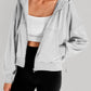 Hoodies for Women Full Zip up Cropped Sweatshirts Jackets Casual Comfy Gym Tops Fall Outfits Winter Clothes 2024