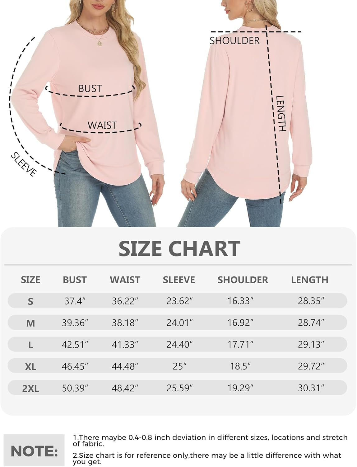 Sweatshirt for Women Long Sleeve Crewneck Sweatshirt Women Causal Loose Fit Pullover Tunic Top Fall Clothes Shirts