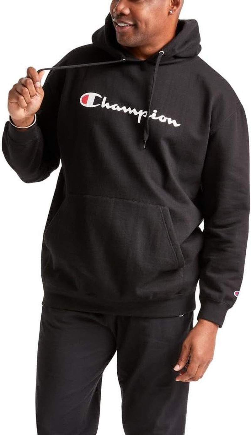 Men'S Hoodie, Powerblend, Fleece Men'S Hoodie, Comfortable Men'S Sweatshirt, Script Logo (Reg. or Big & Tall)