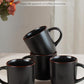 Mercury Coffee Mugs 13 Oz, Coffee Mugs Set of 4 with Handle, Cups for Latte, Hot Tea, Cappuccino, Mocha, Cocoa, Black