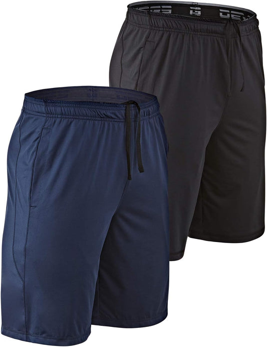 Men'S 2-Pack Loose-Fit 10" Workout Gym Shorts with Pockets