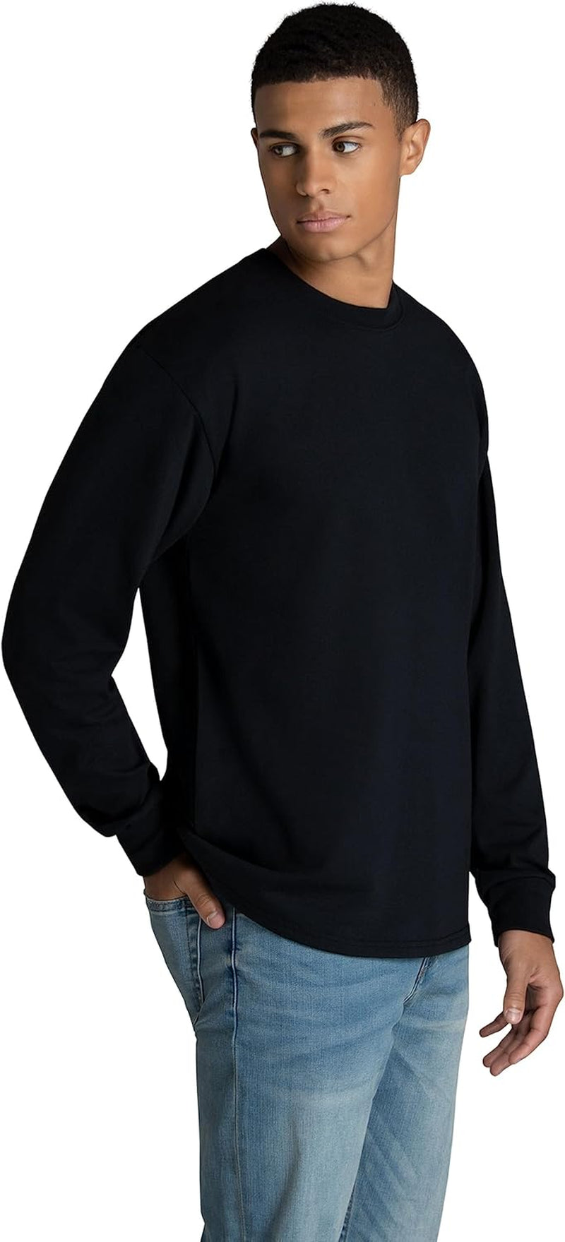 Men'S Eversoft Cotton Long Sleeve T Shirts, Breathable & Moisture Wicking with Odor Control