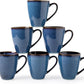 17 OZ Coffee Mugs Set of 6, Large Ceramic Coffee Mugs，Modern Coffee Mugs Set with Handle for Tea/Latte/Cappuccino/Milk/Cocoa, Funny Tea Cups for Office and Home, Engagement Gifts. (Starry Blue)