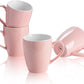 Porcelain Coffee Mugs - 16 Ounce (Top to the Rim) for Coffee, Latte, Tea, Cocoa, Set of 4, Pink