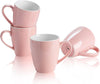 Porcelain Coffee Mugs - 16 Ounce (Top to the Rim) for Coffee, Latte, Tea, Cocoa, Set of 4, Pink