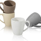 Porcelain Mugs - 16 Ounce (Top to the Rim) for Coffee, Tea, Cocoa, Set of 4, Neutral Colors