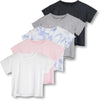 5 Pack: Women'S Dry Fit Crop Top - Short Sleeve Crew Neck Stretch Athletic Tee (Available in plus Size)