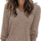 Womens Sweatshirts V Neck Long Sleeve Shirts Loose Casual Fall Fashion Sweaters S-2XL