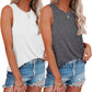 2 Pack Womens Tank Tops Crew Neck Sleeveless Summer Cute Tops Loose Fit Basic Workout Casual Shirts 2024 Fashion Clothes