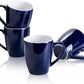 Porcelain Coffee Mugs - 16 Ounce (Top to the Rim) for Coffee, Latte, Tea, Cocoa, Set of 4, Navy