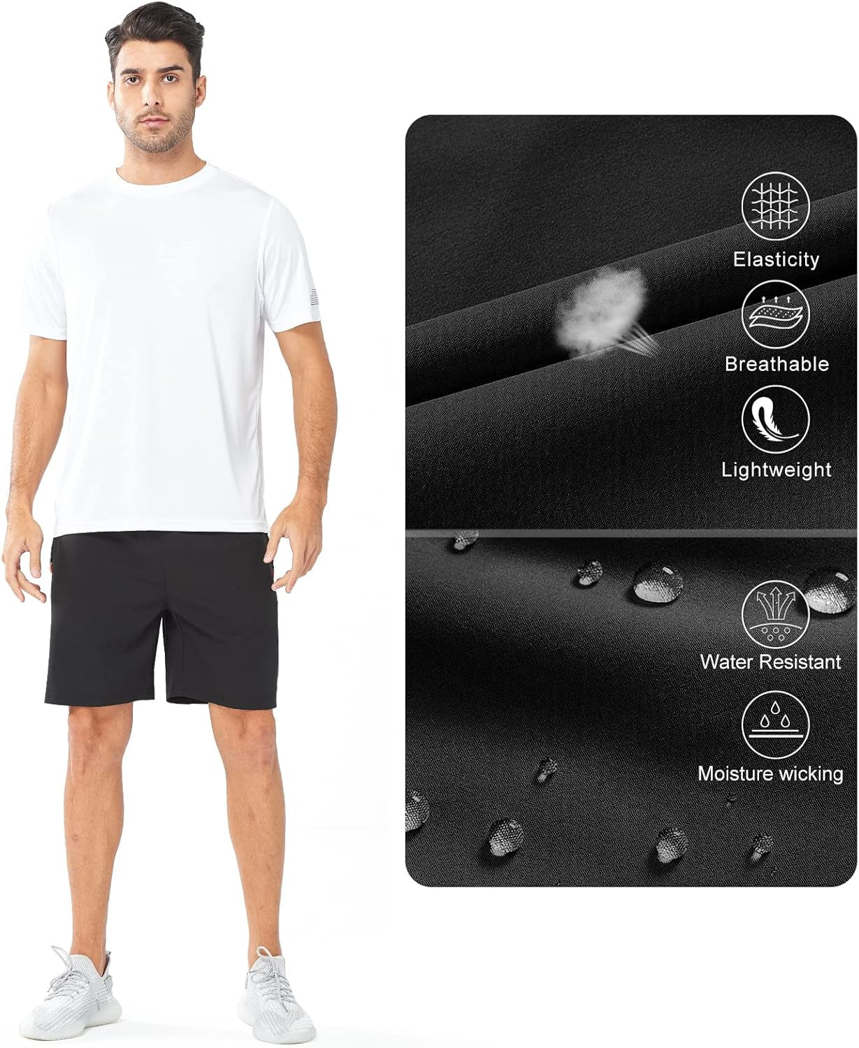 Men'S Athletic Running Shorts Quick Dry Workout Shorts Lightweight Sports Gym Basketball Short Hiking