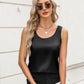 Silk Satin Tank Tops for Women Scoop Neck Sleeveless Camisole Tops 2024 Summer Basic Blouses