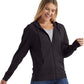 Women’S Slub Knit Full-Zip Hoodie, Textured Cotton Zip-Up T-Shirt Hoodie for Women