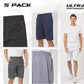 Mens 5 Pack Athletic Running Shorts, Basketball Gym Workout Shorts for Men with Zippered Pockets