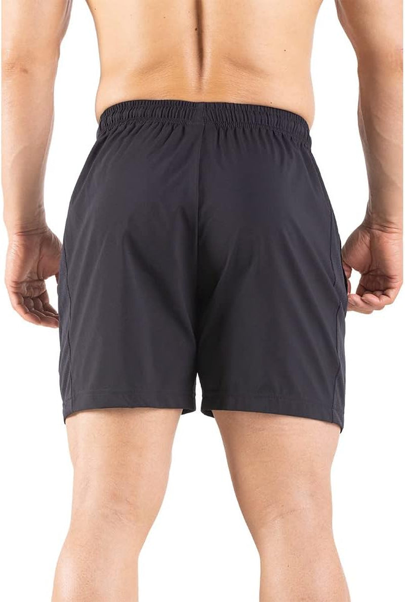 Men'S 5" Running Shorts 2 Pack Quick Dry Athletic Workout Gym Shorts with Zipper Pockets