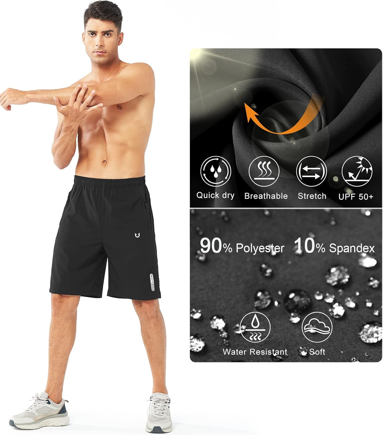 Men'S Athletic Running Shorts Quick Dry Workout Shorts 7"/ 5"/ 9" Lightweight Sports Gym Basketball Shorts Hiking