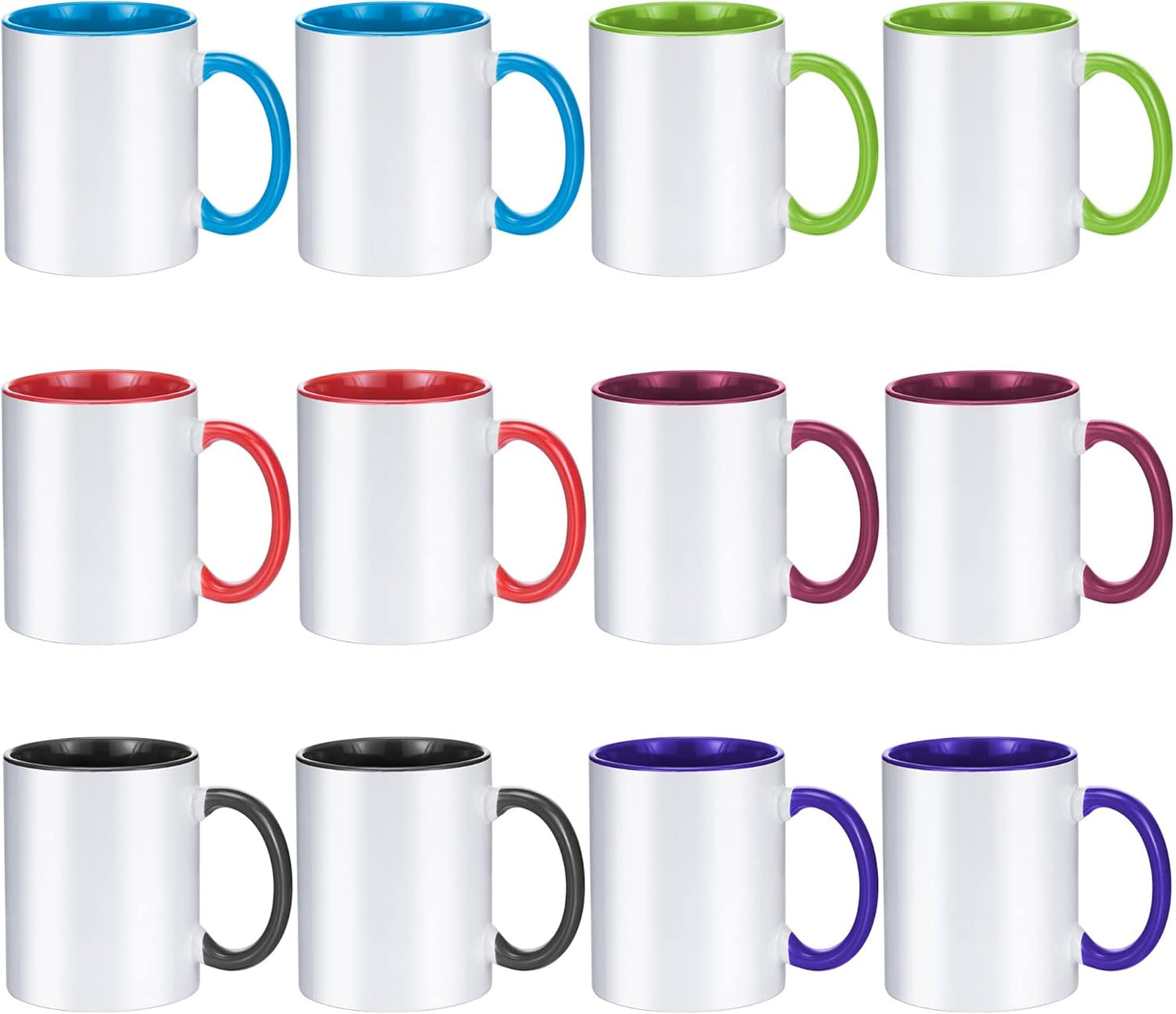 Sublimation Mugs 11 Oz Sublimation Mugs Blank Sublimation Cups Sublimation Coffee Mugs Tazas Para Sublimacion 6 Assorted Colors Set of 12