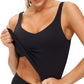 Womens' Sports Bra Longline Wirefree Padded with Medium Support