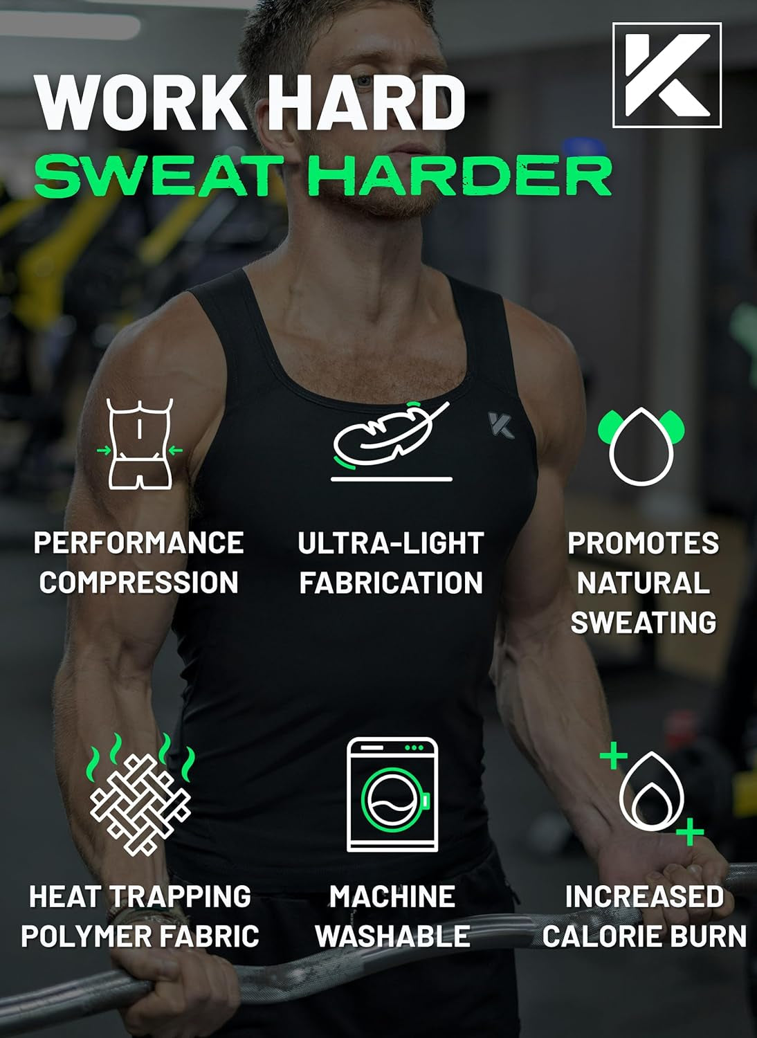 Men'S Heat Trapping Pullover Sweat Enhancing Vest - Sauna Suit Shirt Compression Vest Shapewear Top for Gym Exercise