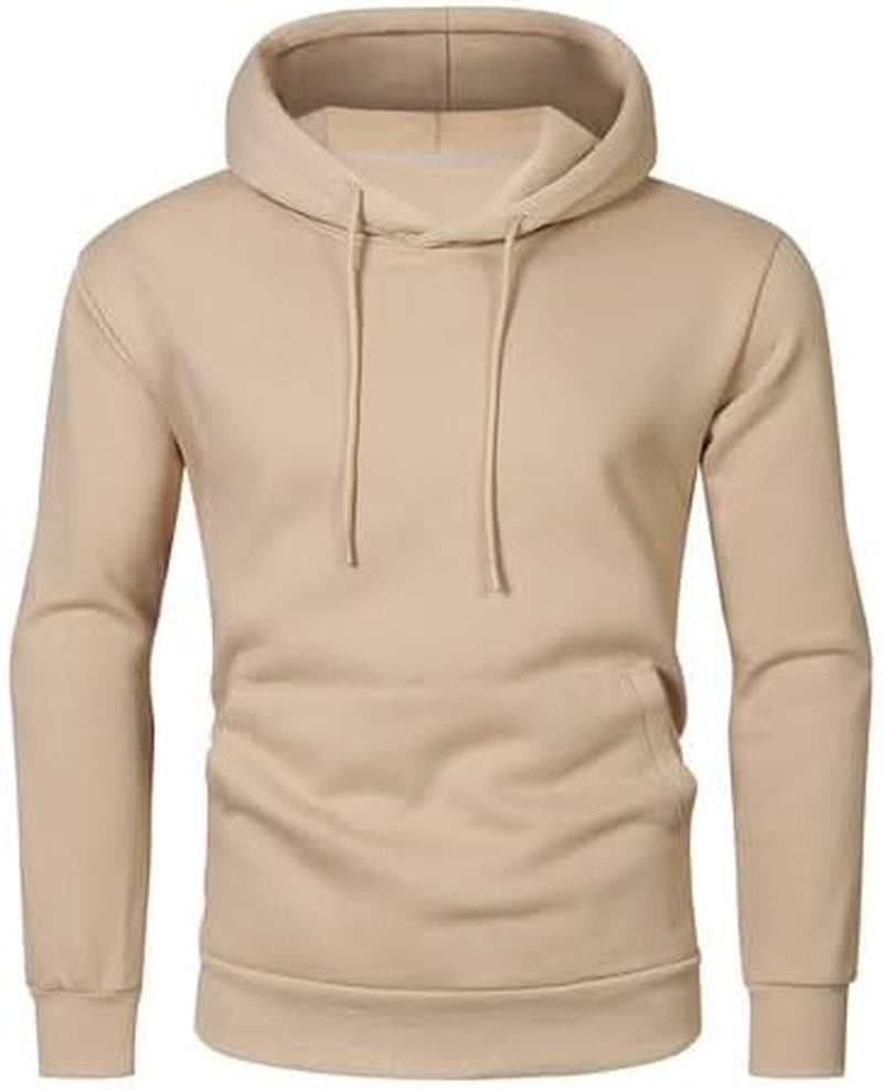 Mens 2024 Casual Cotton Hooded Collar Drawstring Hoodies Pullover Sweatshirts Casual Long Sleeve Shirts