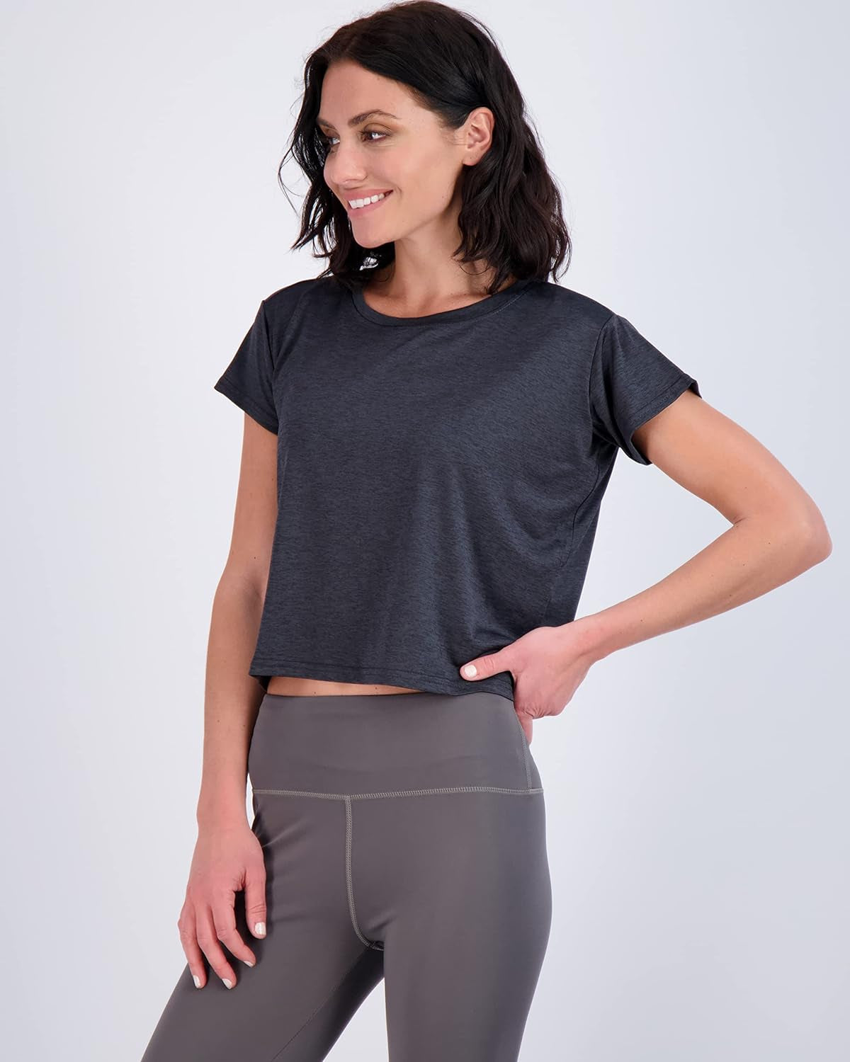 5 Pack: Women'S Dry Fit Crop Top - Short Sleeve Crew Neck Stretch Athletic Tee (Available in plus Size)