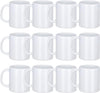 Sublimation Mugs, Premium Coffee Mugs Set of 12 White Ceramic Sublimation Cups 11 Oz Christmas Coffee Mug for Soup Tea Milk Latte Hot Chocolate