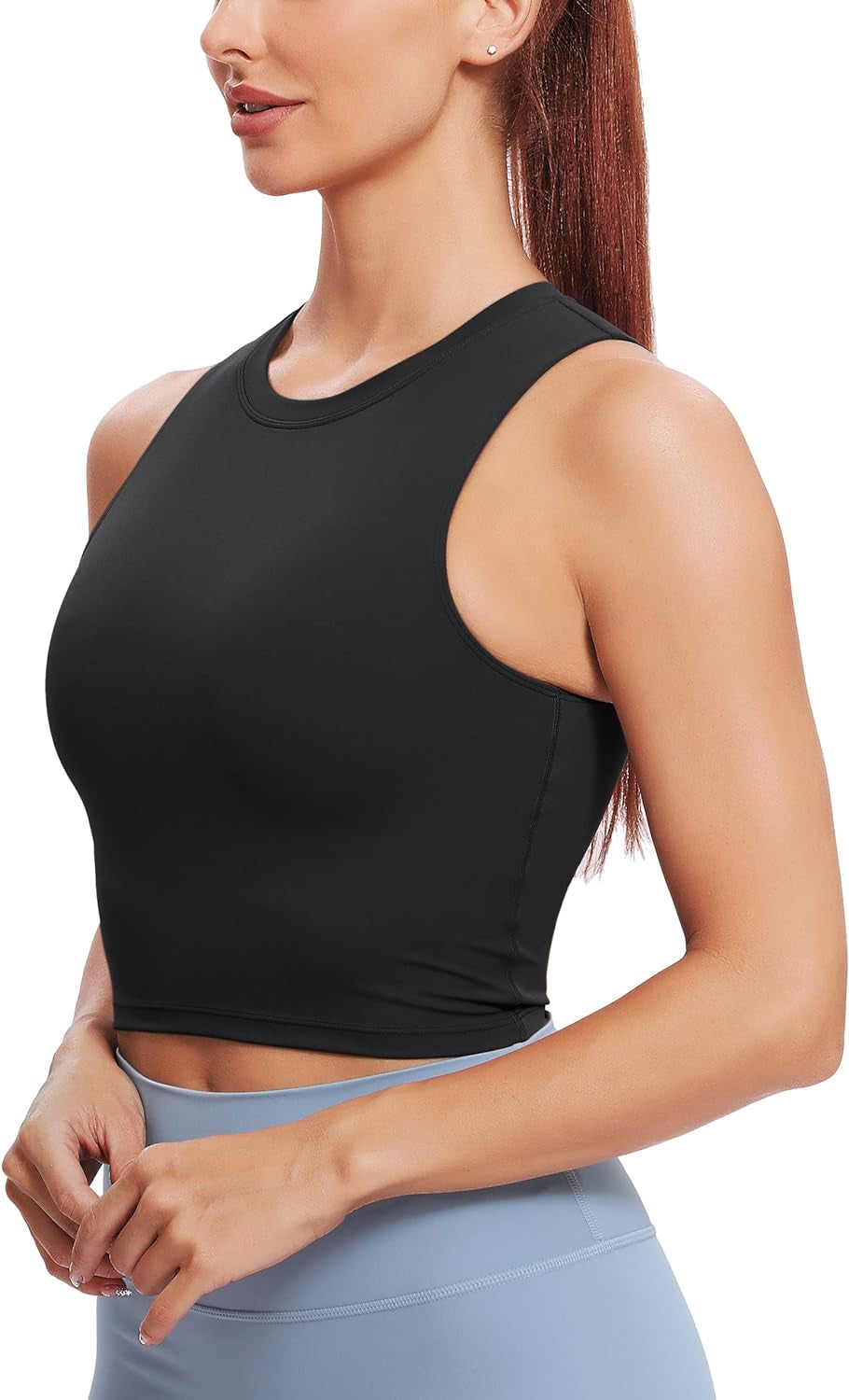 Nudi Sports Bras for Women Removable Padded Yoga Tank Tops Sleeveless Fitness Workout Crop Tops