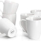 Porcelain Coffee Mugs - 16 Ounce - Set of 6, Cups for Latte, Hot Tea, Cappuccino, Mocha, Cocoa, White