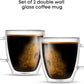 Savor Double Wall Insulated Glasses - Coffee Mugs (Set of 2) - 13.5-Ounces