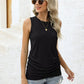 Womens Ruched Tank Tops Crewneck Sleeveless Tops Dressy Casual Spring Summer Tops for Women 2024