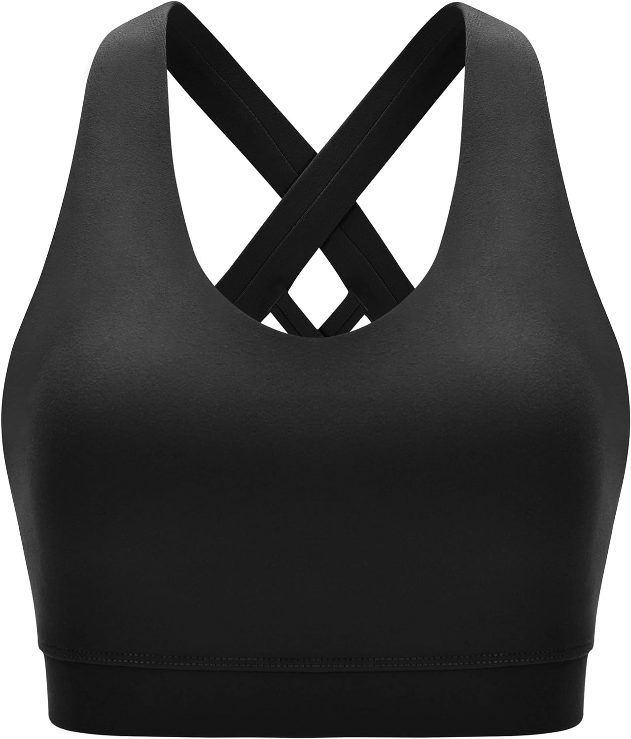 Sports Bra for Women, Criss-Cross Back Padded Strappy Sports Bras Medium Support Yoga Bra with Removable Cups