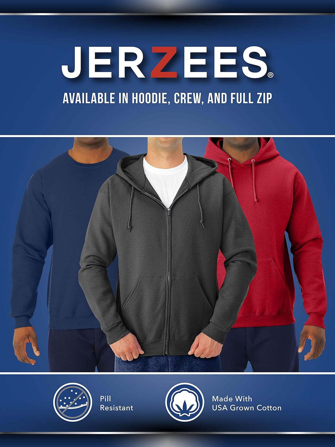 Men’S Nublend Fleece Hoodies & Sweatshirts, Cotton Blend, Sizes S-3X