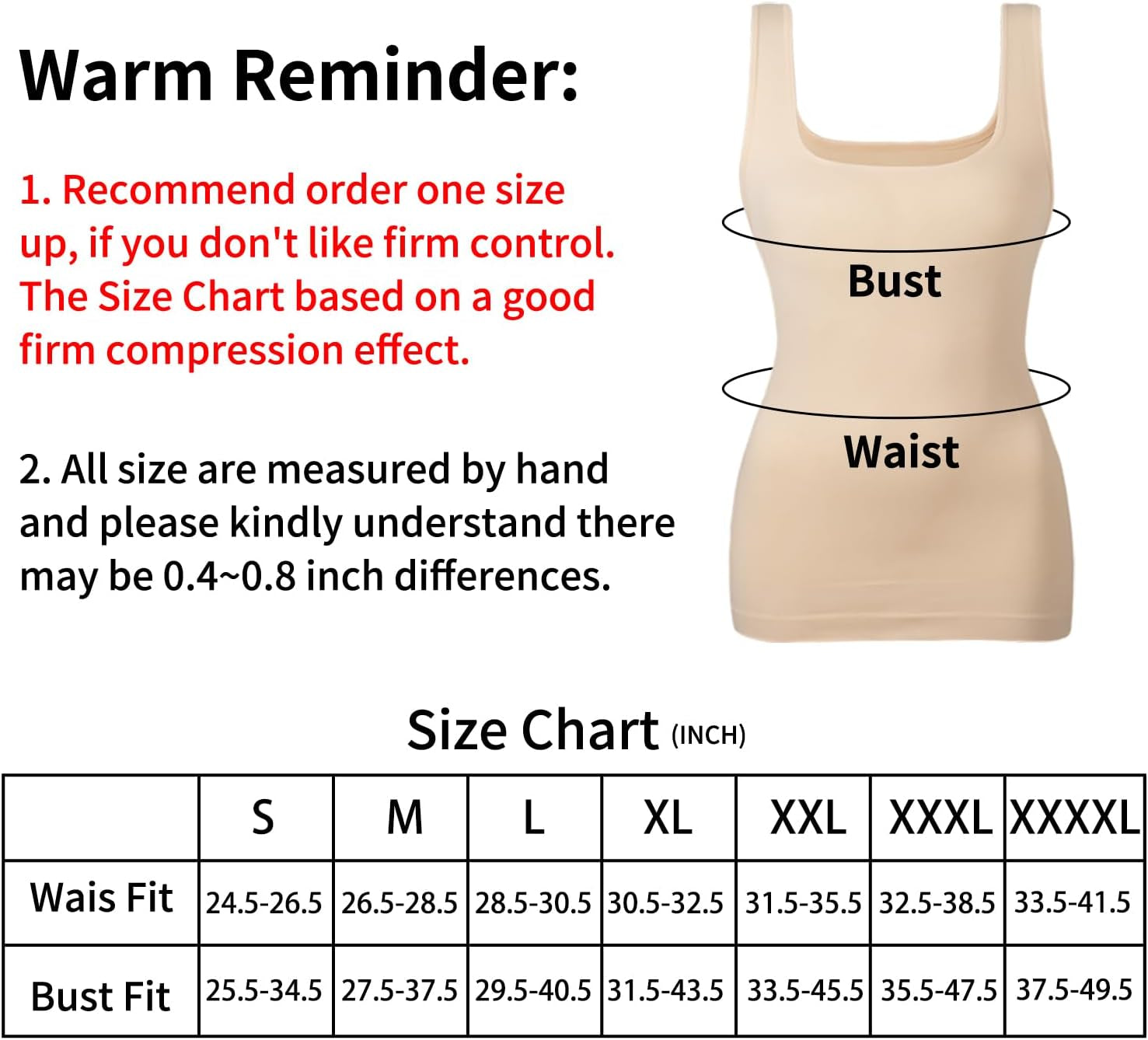 Women Tummy Control Shapewear Tank Tops Seamless Square Neck Compression Tops Slimming Body Shaper Camisole