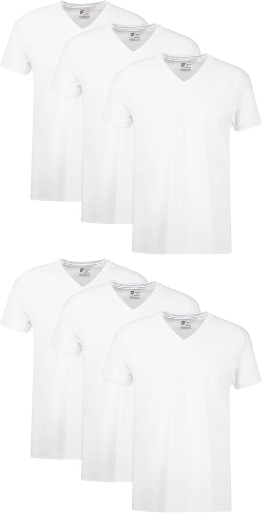 Men'S 3-Pack Tagless Cotton V-Neck Undershirts