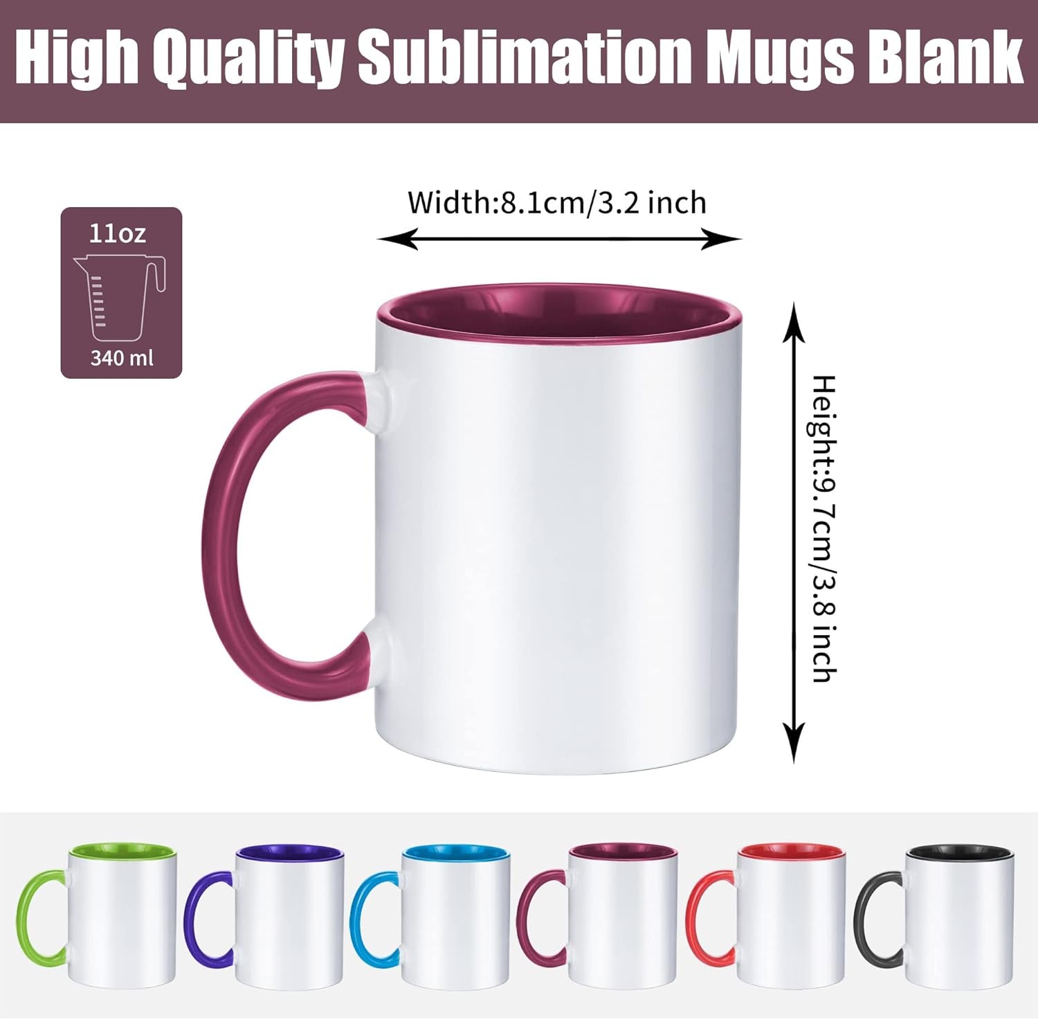 Sublimation Mugs 11 Oz Sublimation Mugs Blank Sublimation Cups Sublimation Coffee Mugs Tazas Para Sublimacion 6 Assorted Colors Set of 12