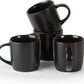 Mercury Coffee Mugs 13 Oz, Coffee Mugs Set of 4 with Handle, Cups for Latte, Hot Tea, Cappuccino, Mocha, Cocoa, Black