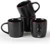 Mercury Coffee Mugs 13 Oz, Coffee Mugs Set of 4 with Handle, Cups for Latte, Hot Tea, Cappuccino, Mocha, Cocoa, Black