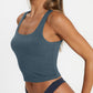 Womens Square Neck Tank Tops Workout Cropped Ribbed Summer Camisole Sleeveless Tops