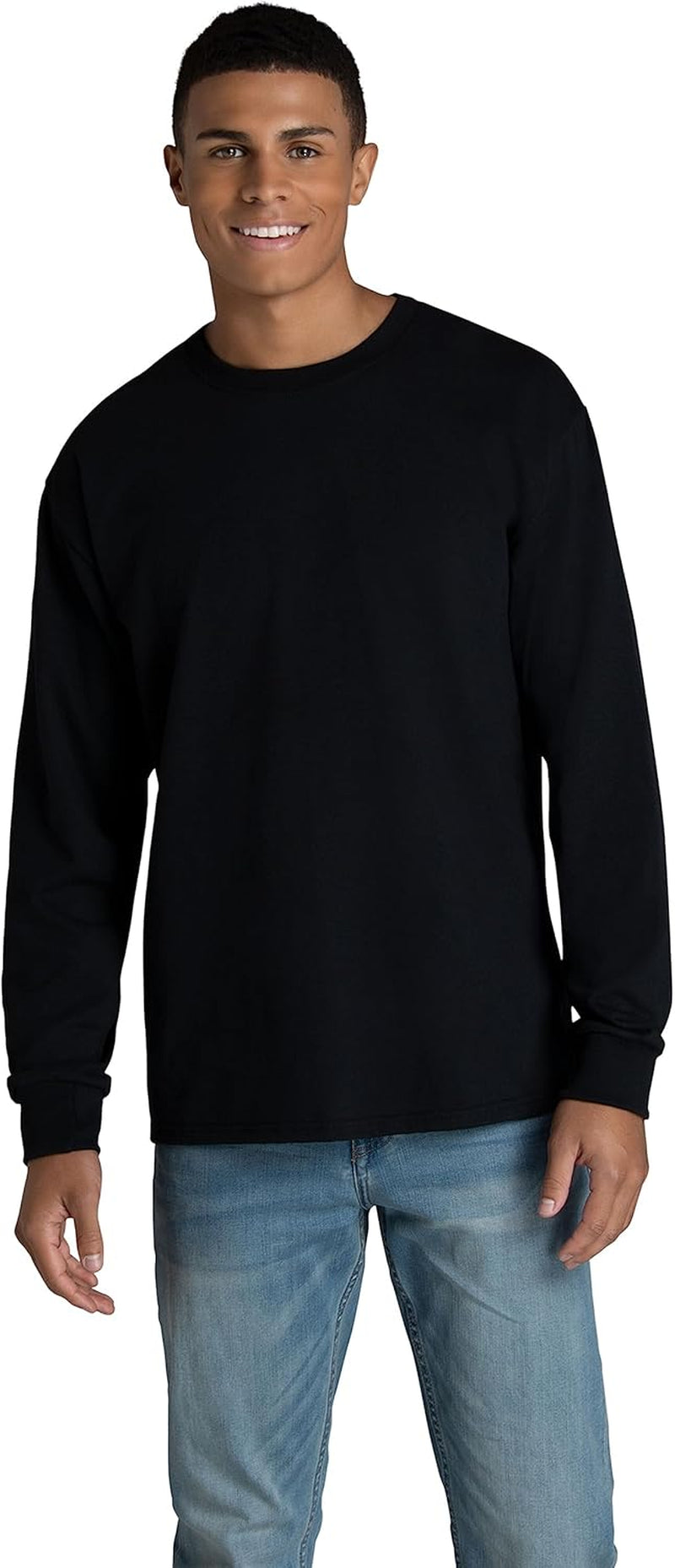 Men'S Eversoft Cotton Long Sleeve T Shirts, Breathable & Moisture Wicking with Odor Control