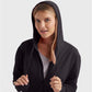 Women’S Slub Knit Full-Zip Hoodie, Textured Cotton Zip-Up T-Shirt Hoodie for Women