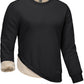 Men'S Full Sherpa Lined Crewneck Sweatshirts Premium Heavy-Weight Fleece Pullover Thick Thermal Cotton Sweat-Shirts