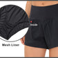 Womens High Waisted Running Shorts Quick Dry Athletic Workout Shorts with Mesh Liner Zipper Pockets