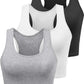 Sports Crop Tank Tops for Women Cropped Workout Tops Racerback Running Yoga Tanks Cotton Sleeveless Gym Shirts 3 Pack