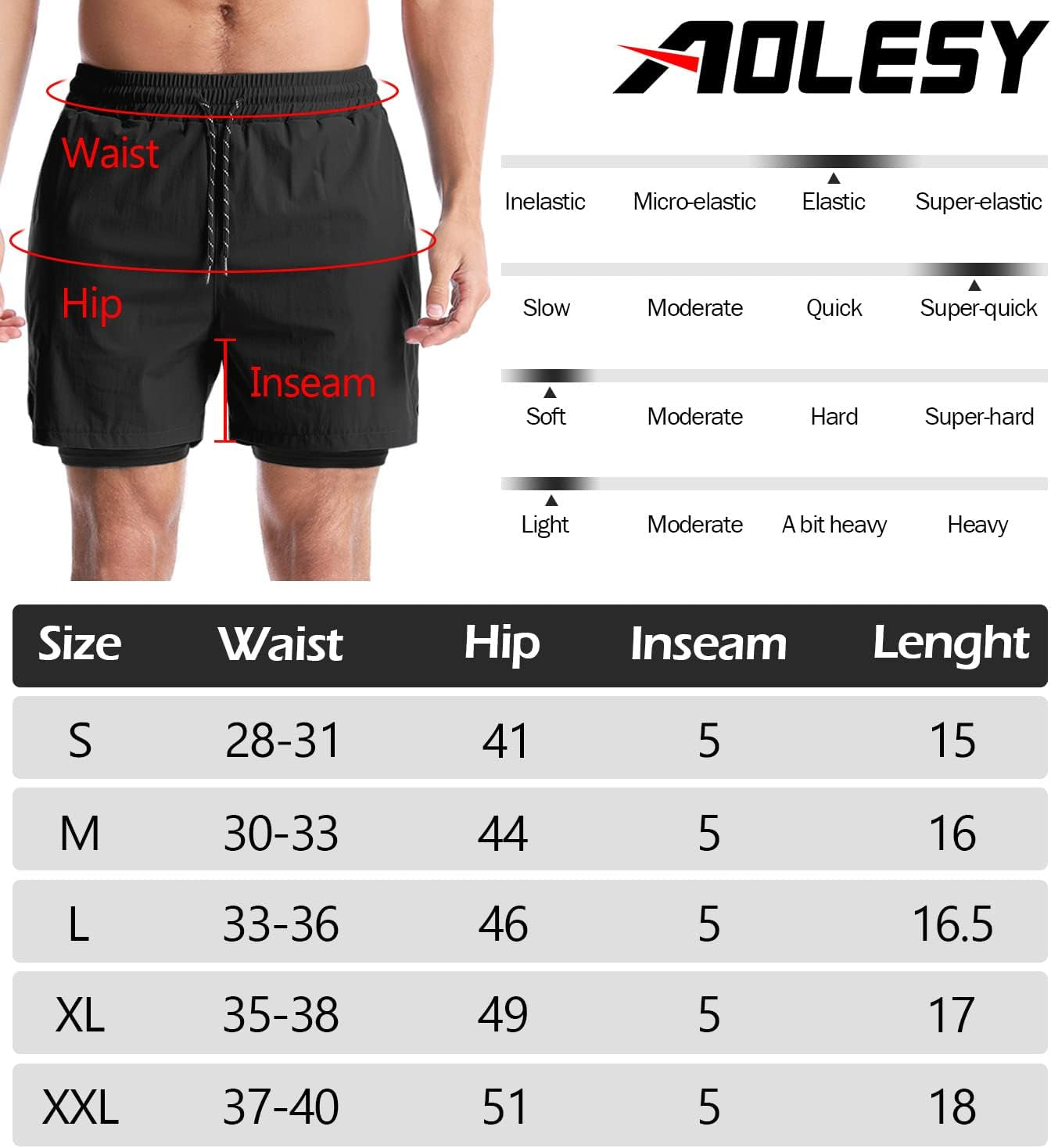 Men’S 2 in 1 Running Shorts, Workout Gym Athletic Shorts for Men Quick Dry Lightweight Training Shorts with Pockets