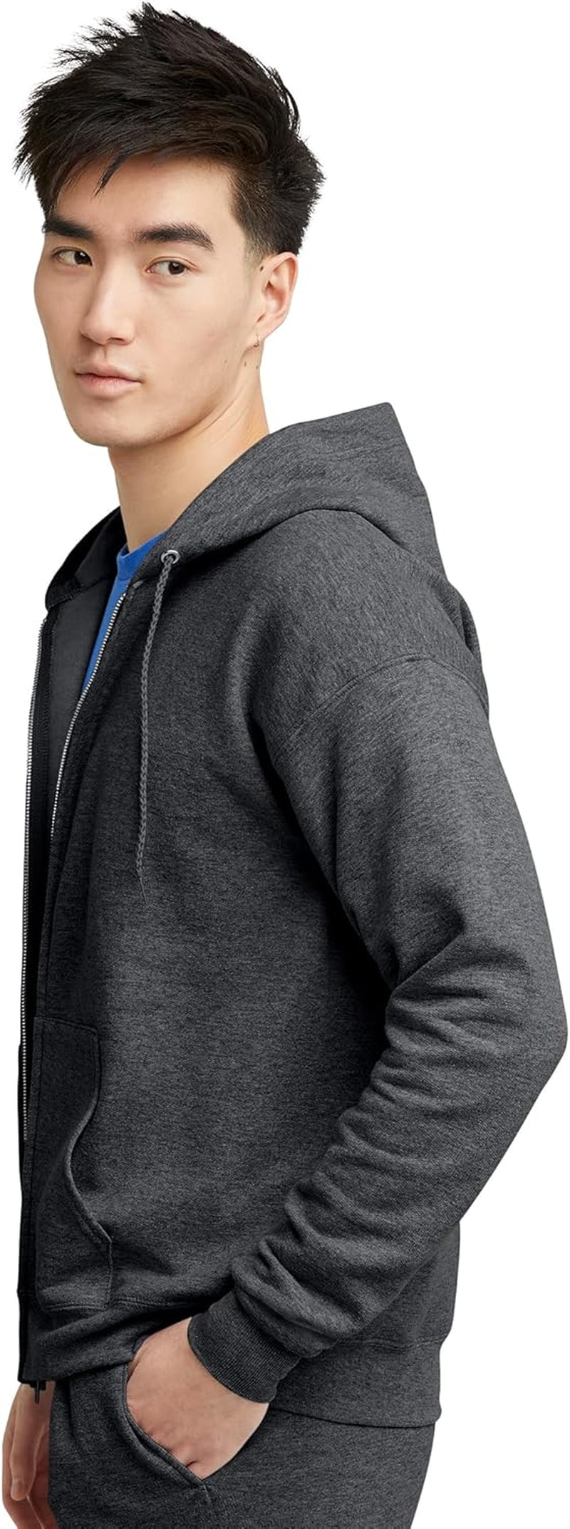 Men'S Zip-Up Hoodie, Ecosmart Fleece Full-Zip Hoodie for Men, Hooded Sweatshirt