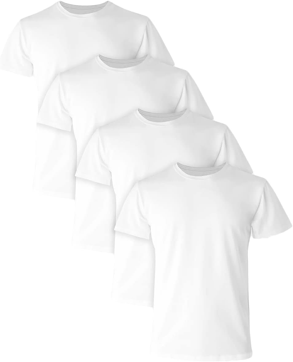 Men'S Ultimate Comfort Fit Undershirt,Crewneck Stretch-Cotton T-Shirt, 4-Pack