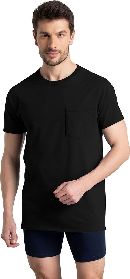 Men'S Eversoft Cotton Short Sleeve Pocket T-Shirts, Breathable & Tag Free