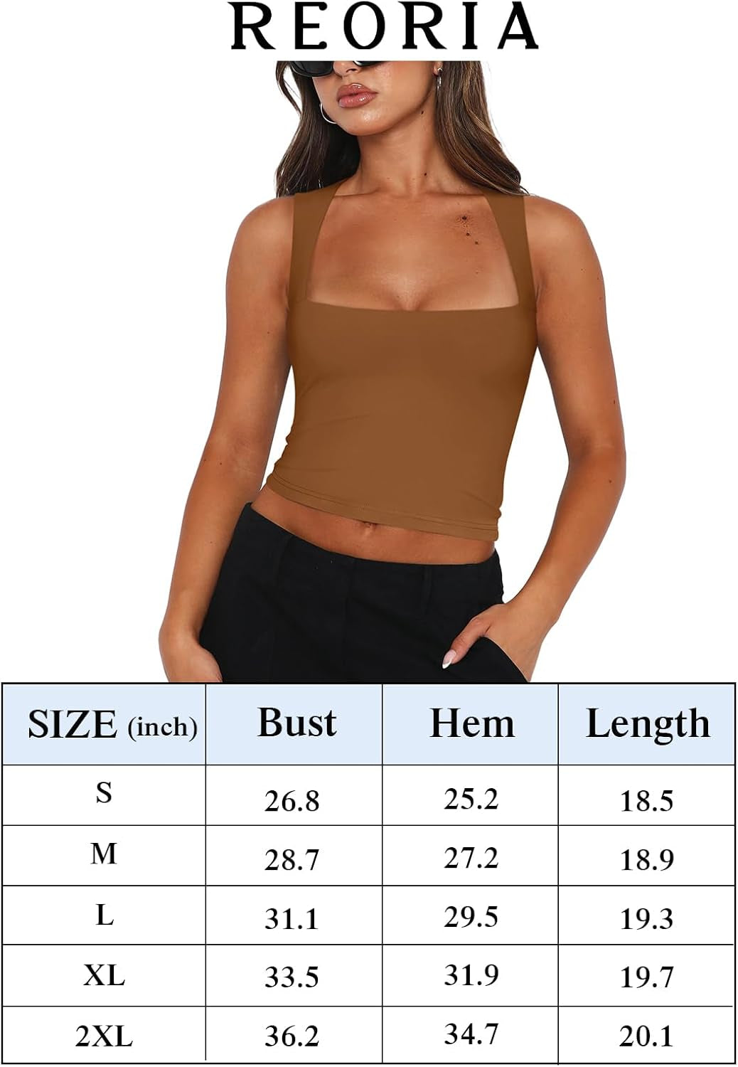 Butsmooth® Women'S Square Neck Going Out Crop Tops Double Lined Cute Basic Tank Tops 2024 Clothes