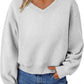 Womens Cropped Sweatshirts Pullover Fleece Crop Sweaters Fall Fashion Outfits Clothes 2024